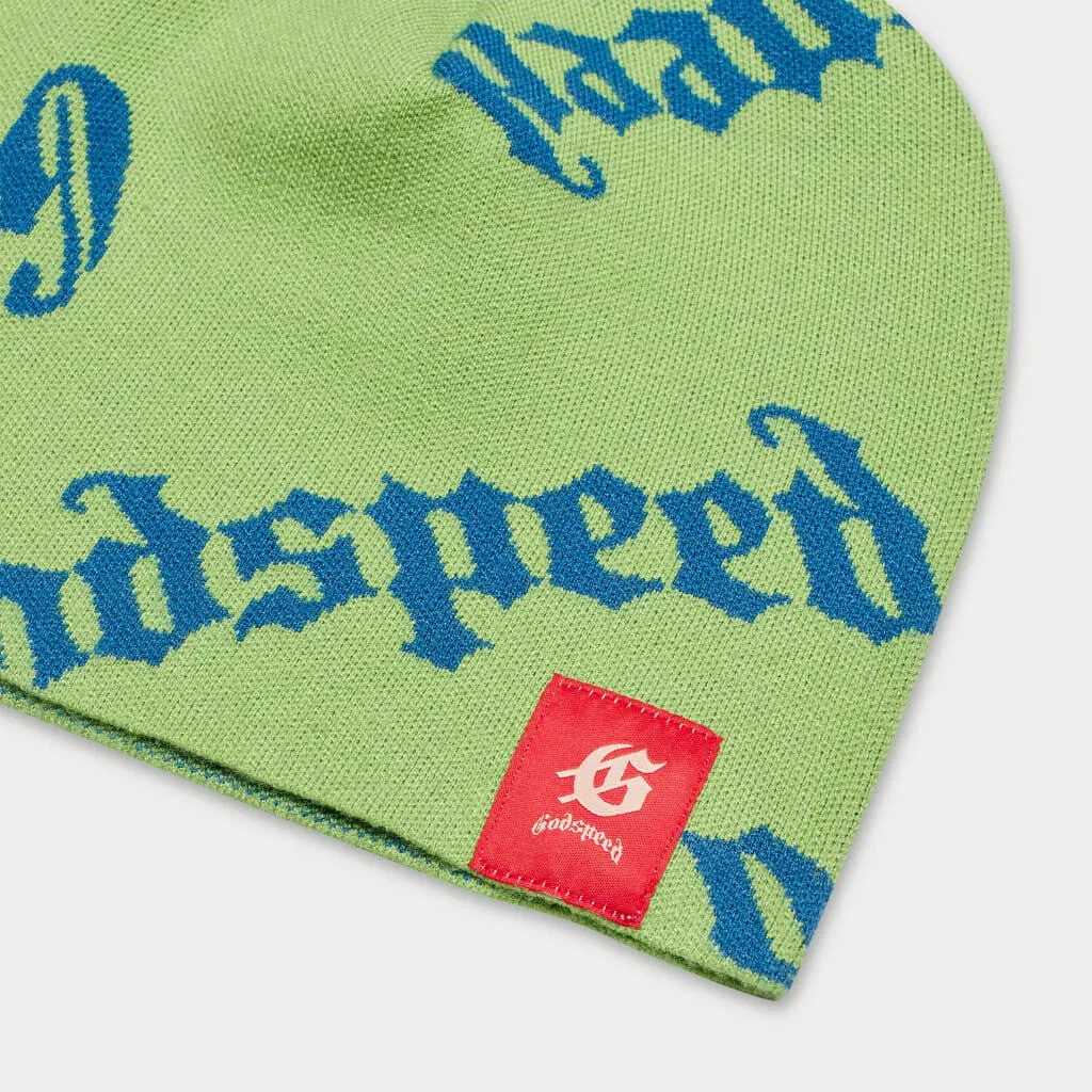 OG logo Beanie (GREEN APPLE/BLUE)