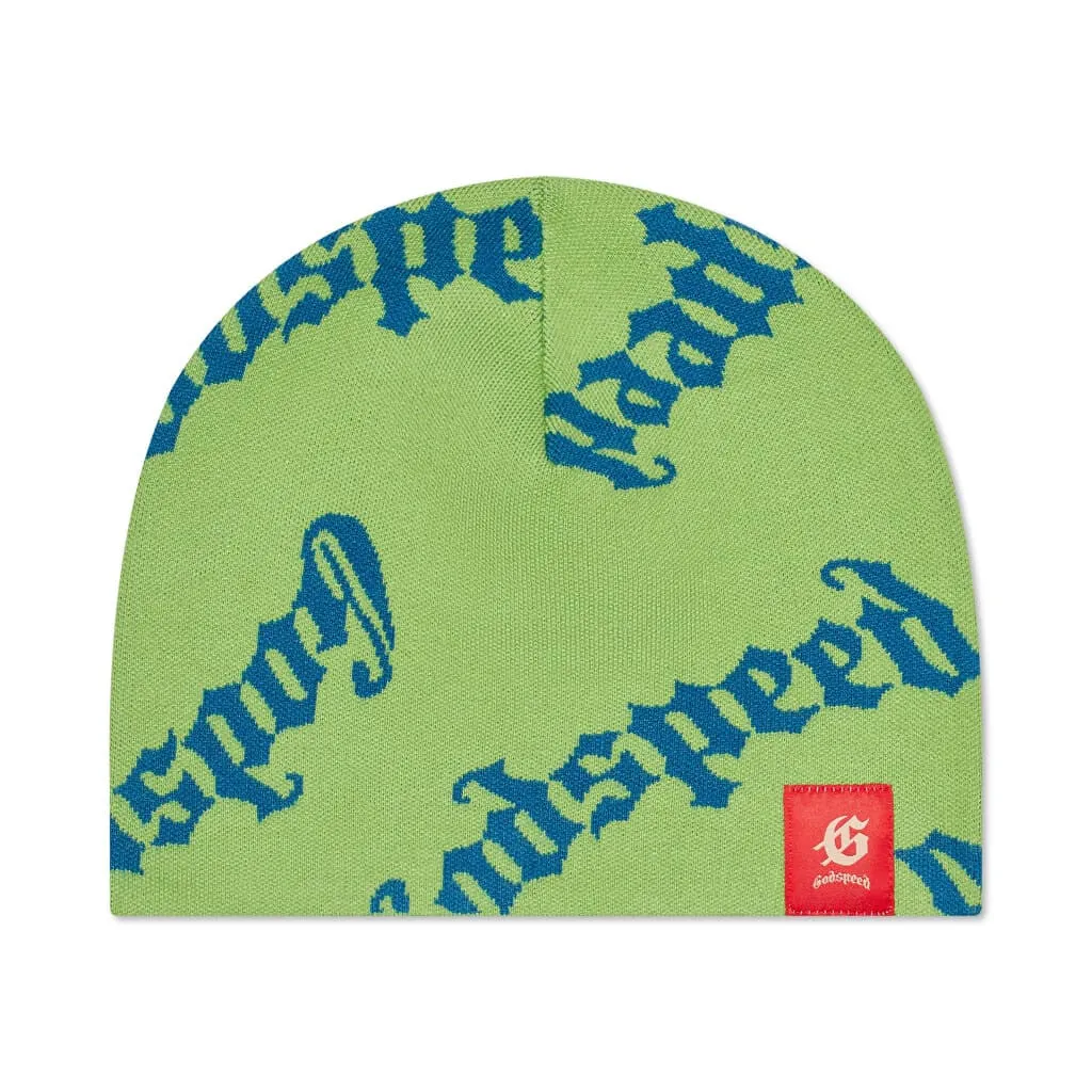 OG logo Beanie (GREEN APPLE/BLUE)