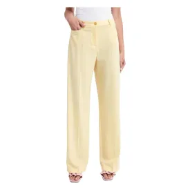 Patrizia Pepe Elegant Smooth Fabric Trousers in Yellow