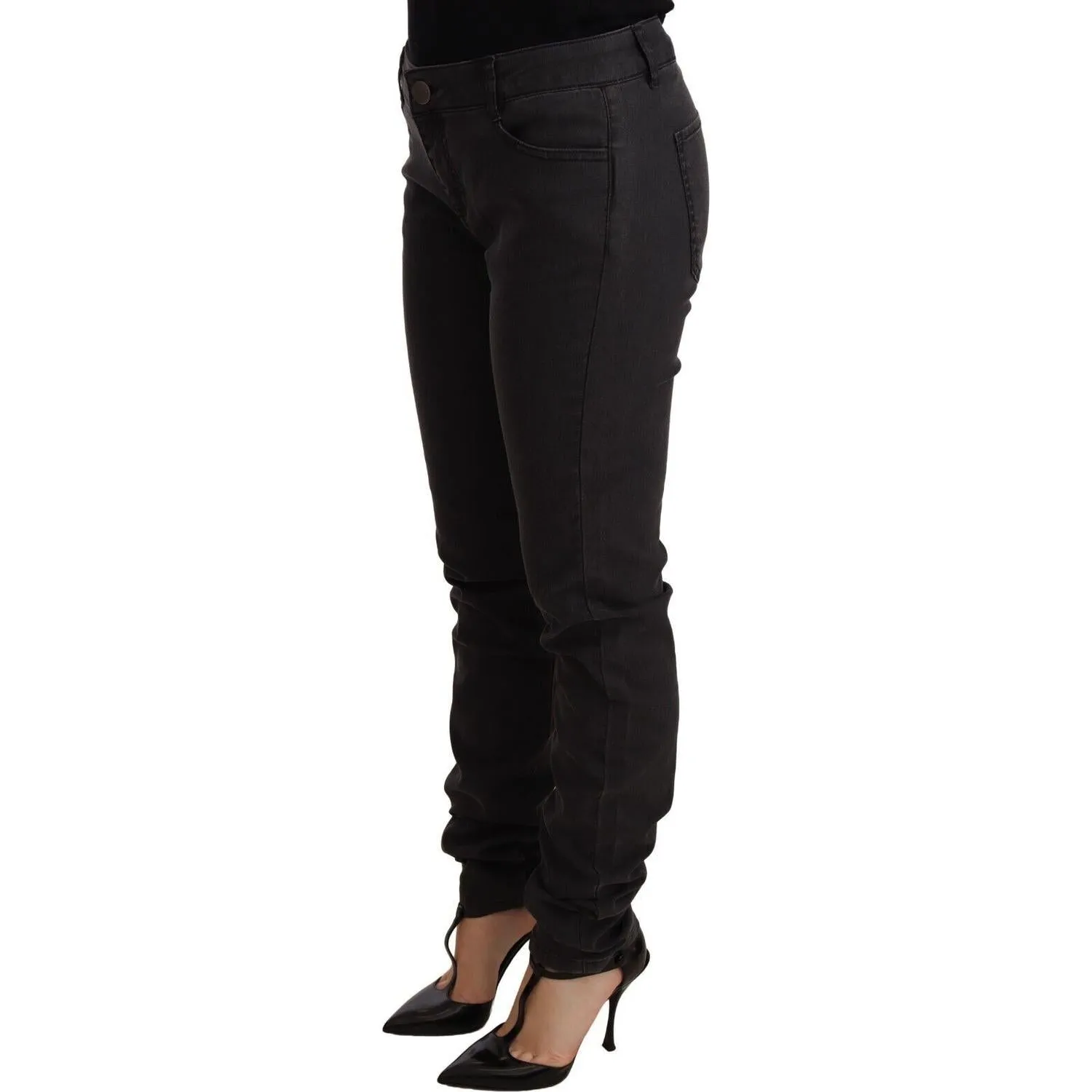 PINKO Chic Mid Waist Skinny Black Denim