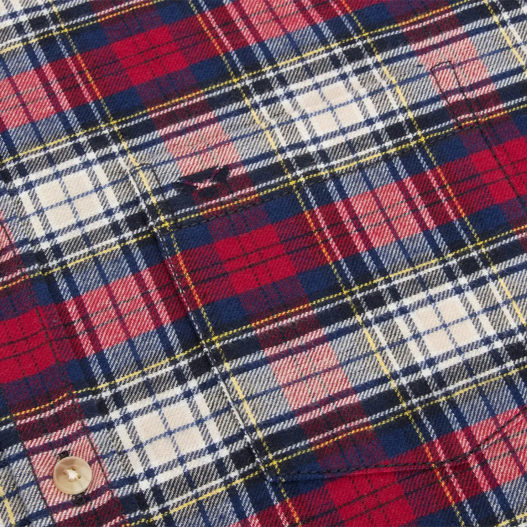 Pitscottie Flannel Shirt - Red Tartan Check by Hoggs of Fife