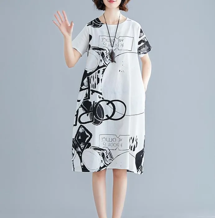 Print Loose Long Women Spring Dresses Plus Size