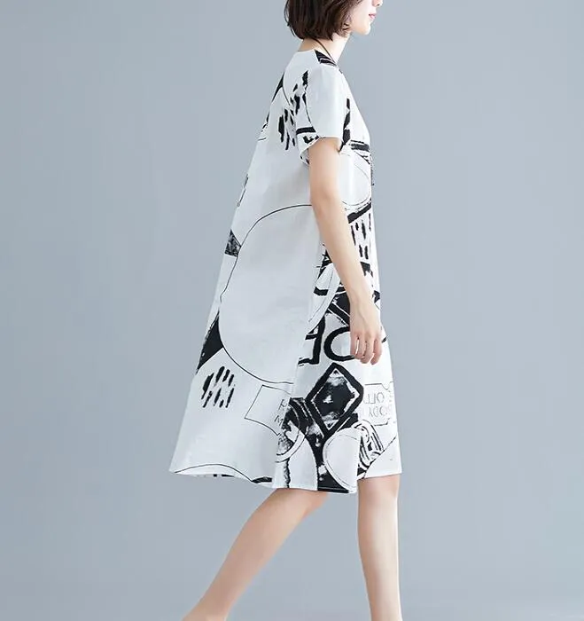 Print Loose Long Women Spring Dresses Plus Size