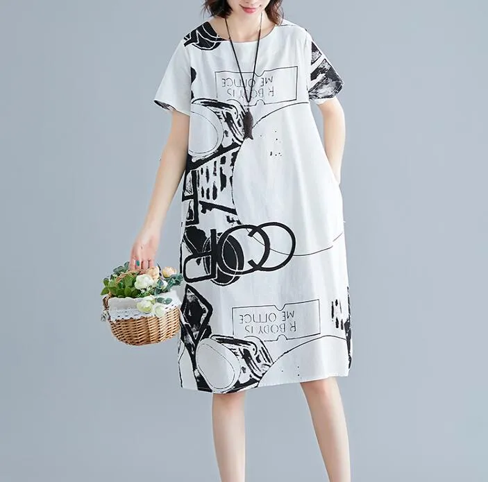 Print Loose Long Women Spring Dresses Plus Size