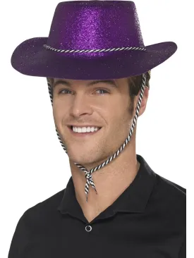 Purple Cowboy Glitter Hat