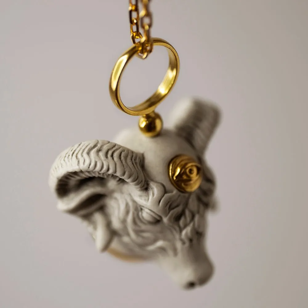 Ram pendant  white - final sale