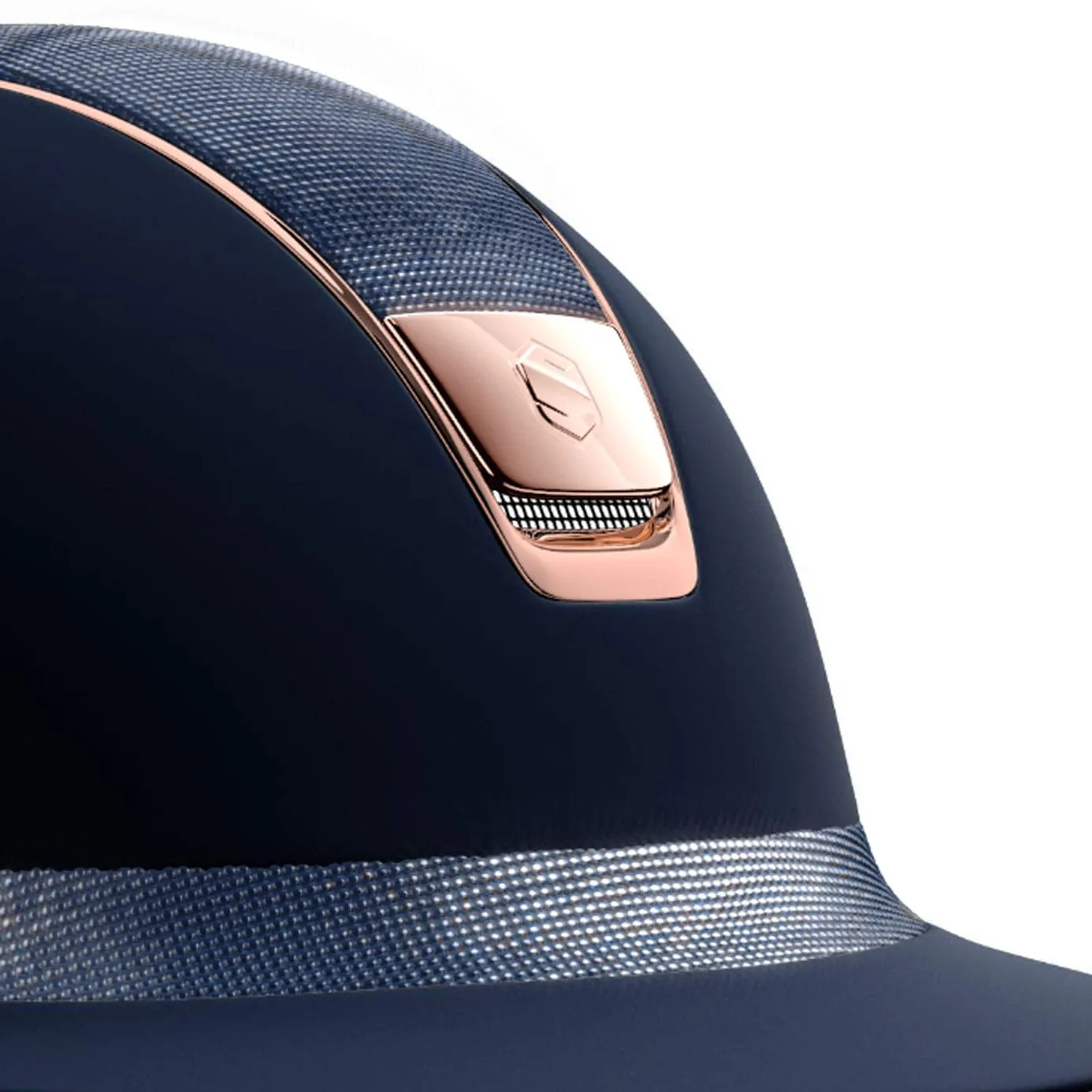 Samshield V1 Miss Shield Navy Shimmer Riding Hat with Rose Gold Trim