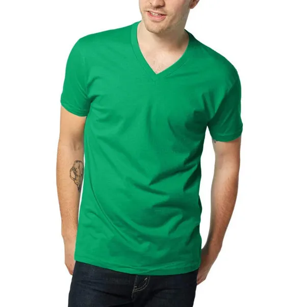 SP - Men 'Green' Streachable V-Neck T-Shirt SP878