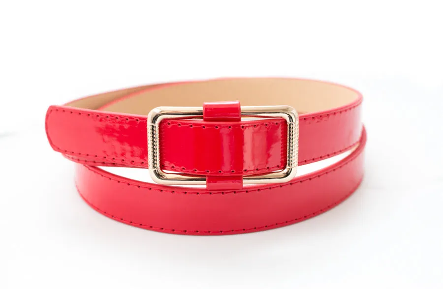 Spring Leather Skinny Belts