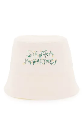 Stella mccartney bucket hat with floral logo embroidery