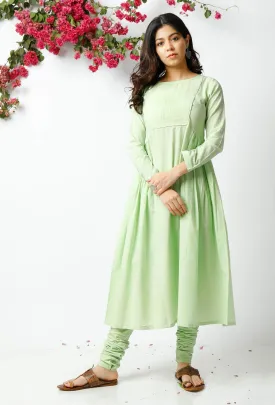 The Easy Going Light Green Cotton Kurta