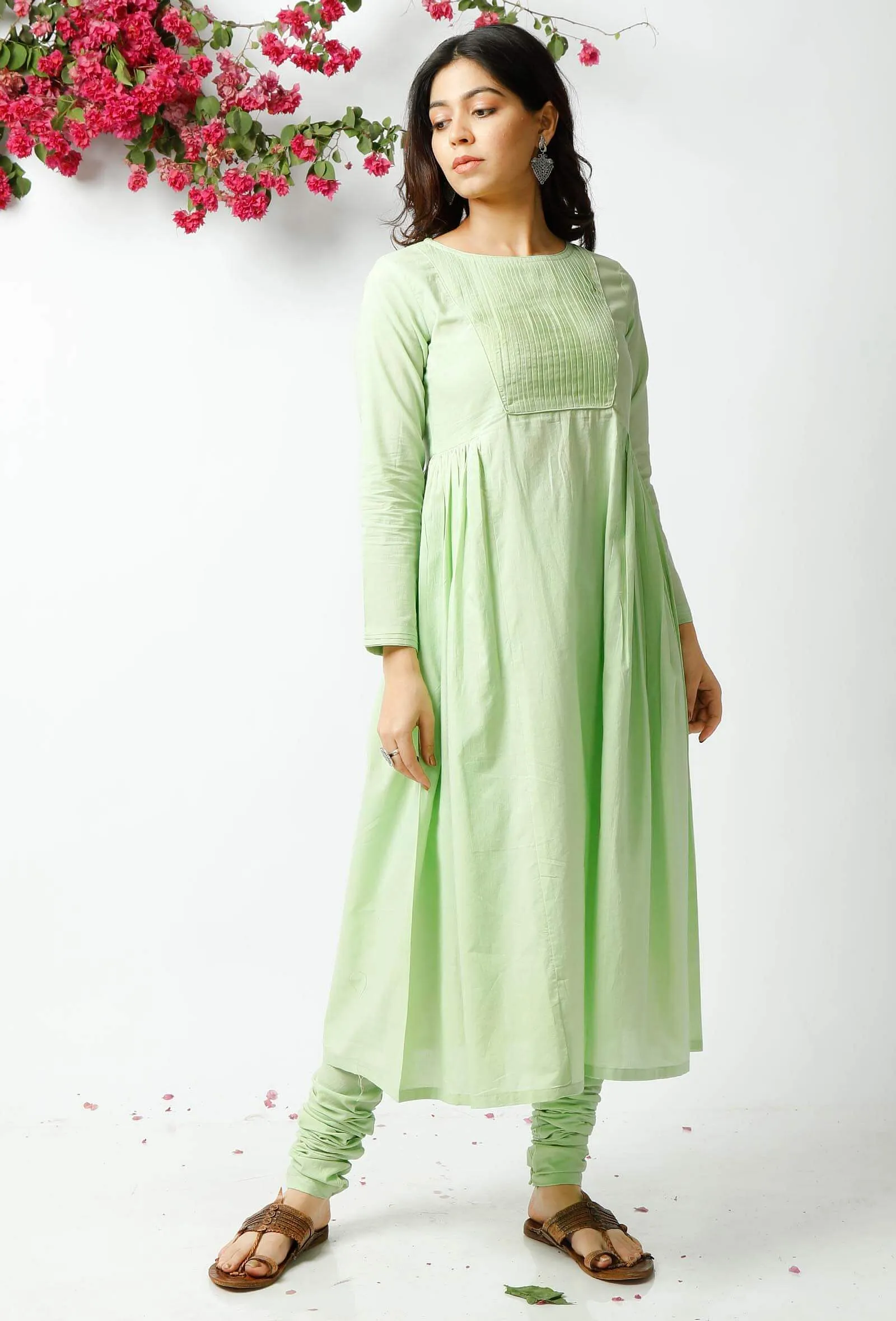 The Easy Going Light Green Cotton Kurta