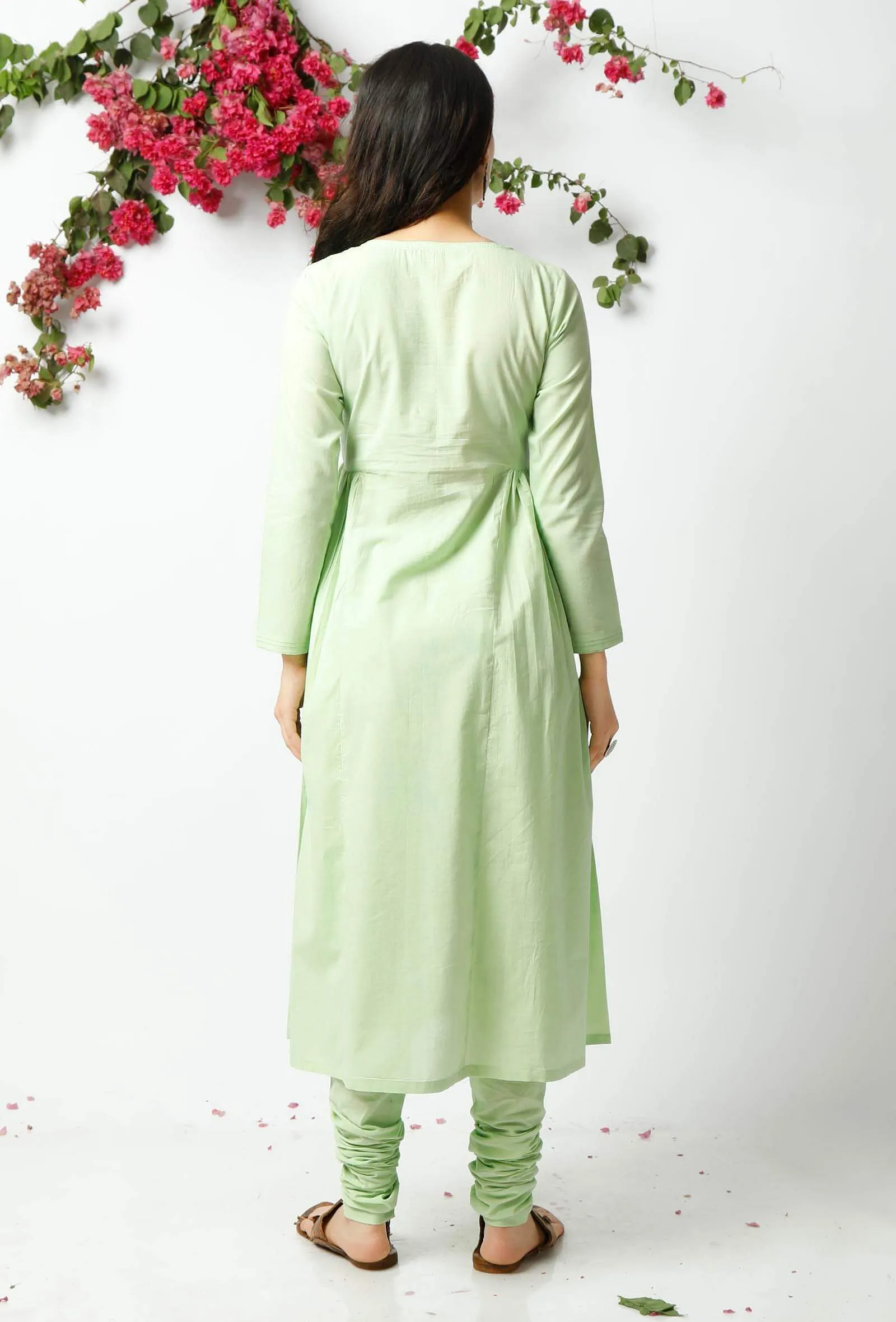 The Easy Going Light Green Cotton Kurta