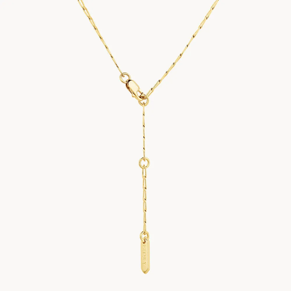 Thin Flat Curb Chain Necklace in Gold