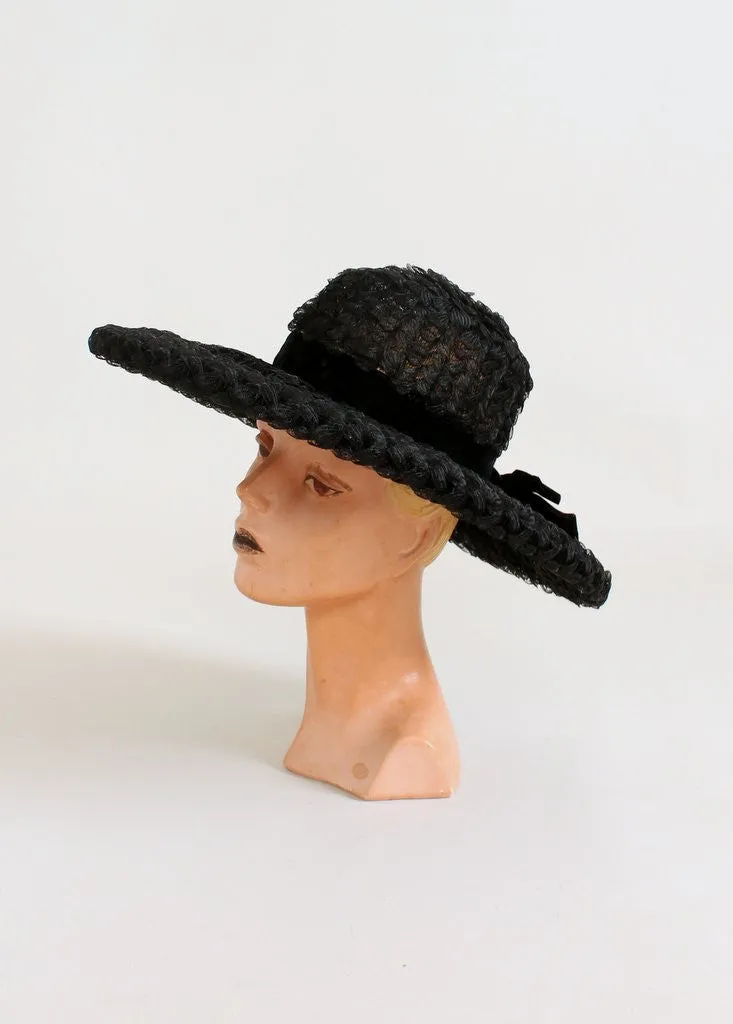 Vintage 1960s Jeanette Colombier Wide Brim Summer Hat