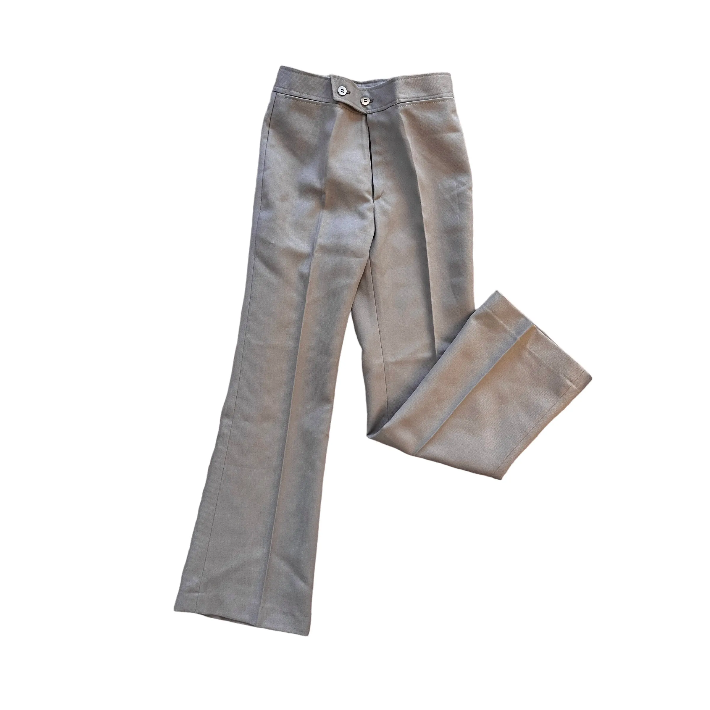 Vintage 1970s Light Brown Flared Pants 10-12Y / teens