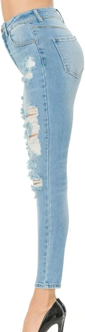 Wax Women's Push-Up 3 Button Skinny True Stretch Jean Butt I Love!