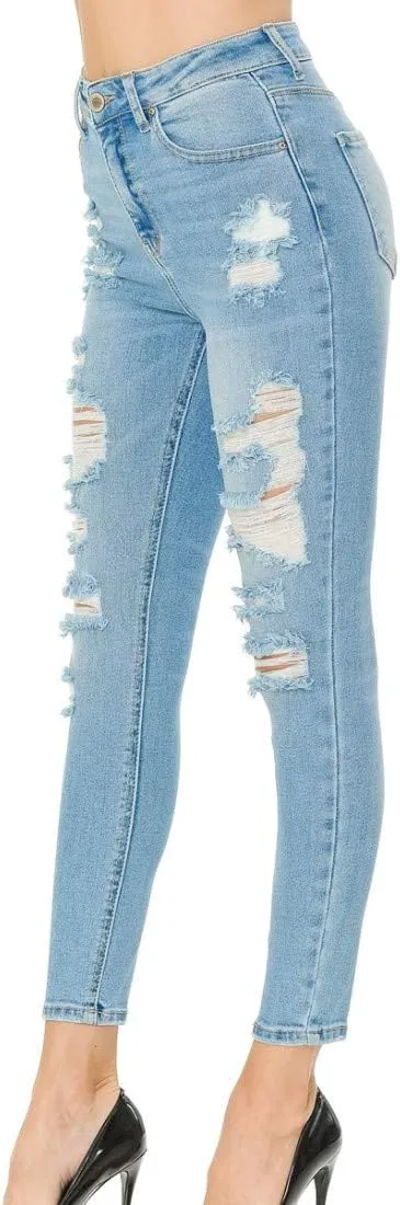 Wax Women's Push-Up 3 Button Skinny True Stretch Jean Butt I Love!