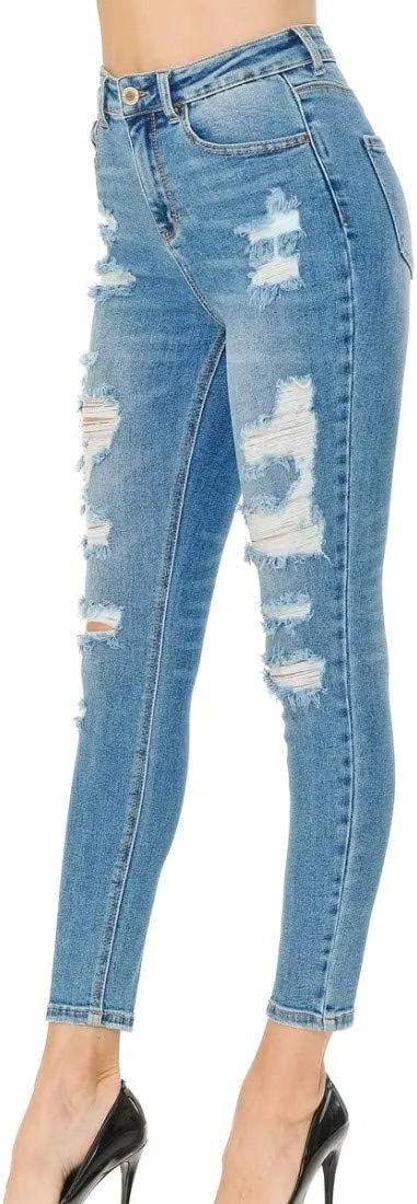 Wax Women's Push-Up 3 Button Skinny True Stretch Jean Butt I Love!