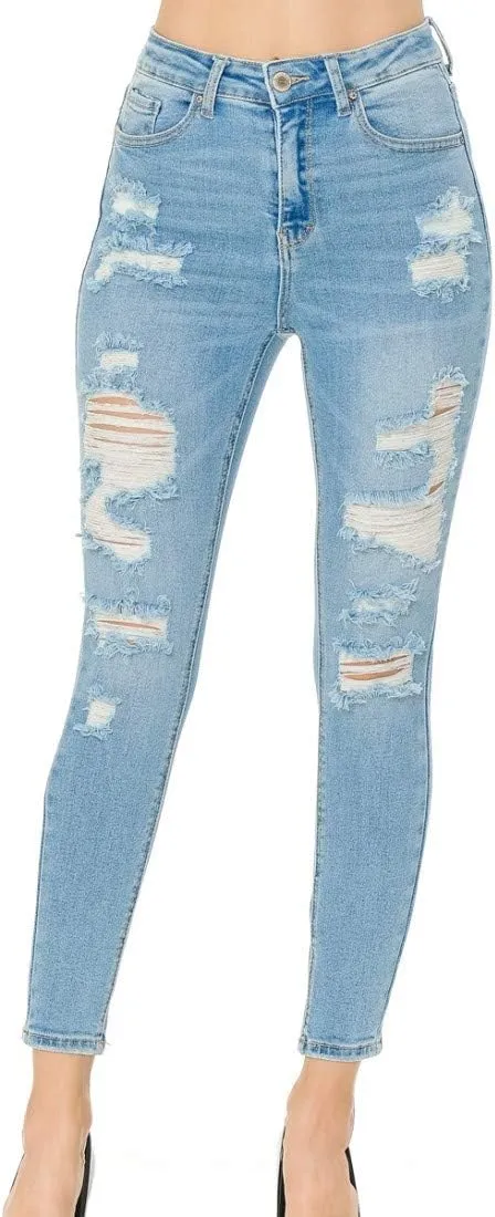 Wax Women's Push-Up 3 Button Skinny True Stretch Jean Butt I Love!