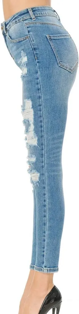 Wax Women's Push-Up 3 Button Skinny True Stretch Jean Butt I Love!