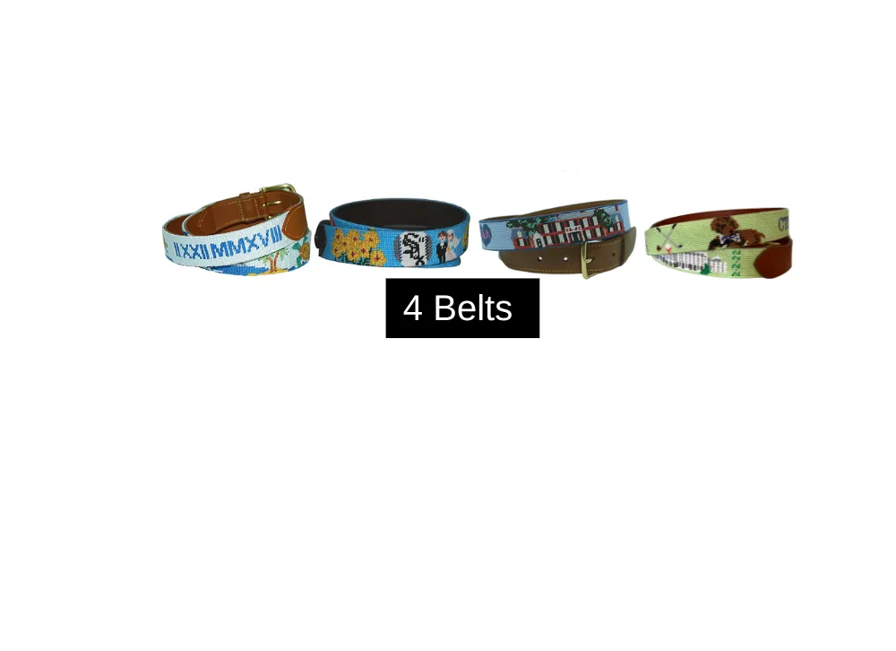 Wedding Custom Groomsmen Needlepoint Belts