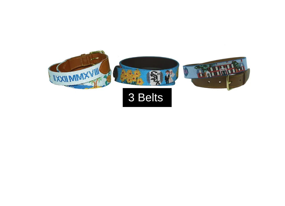 Wedding Custom Groomsmen Needlepoint Belts