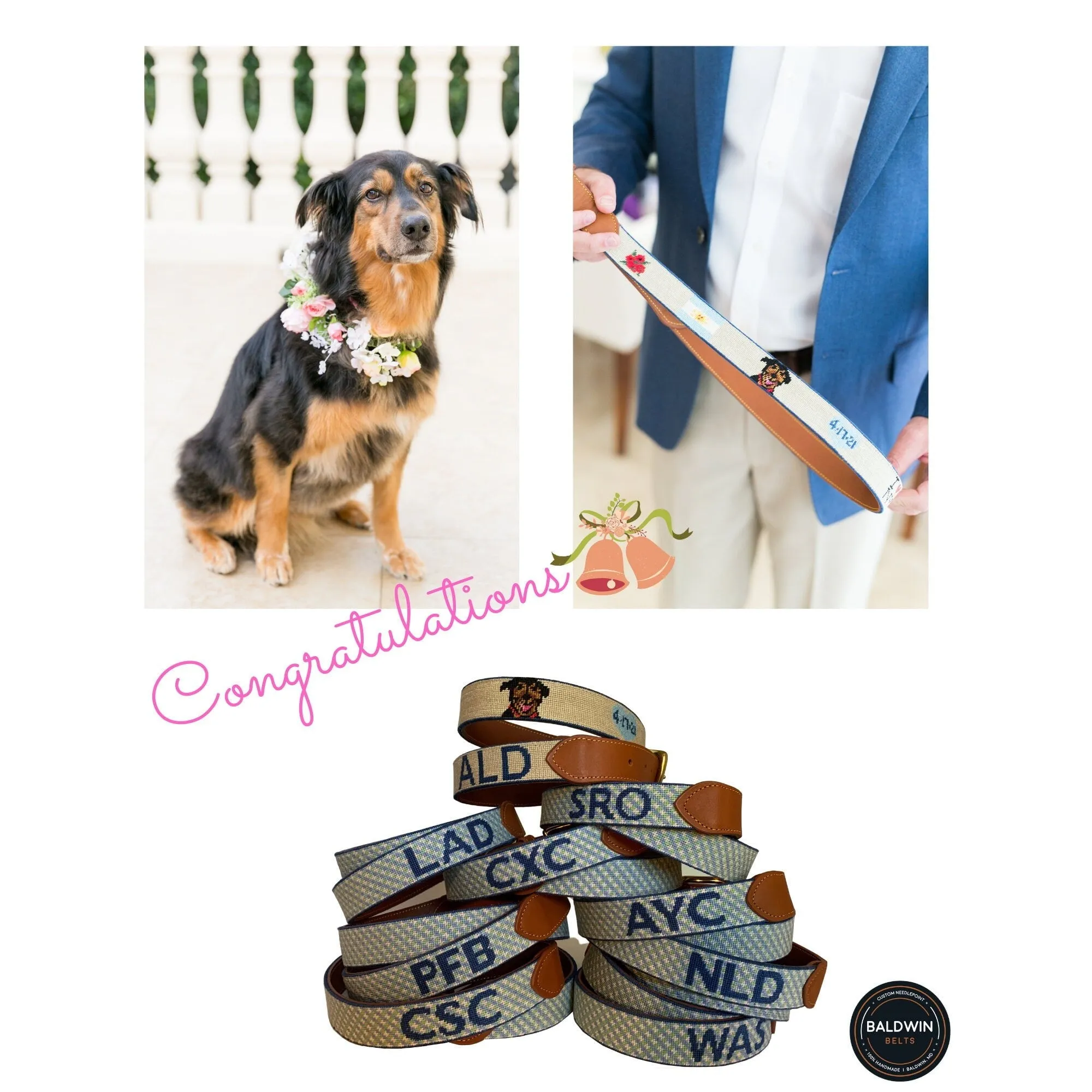 Wedding Custom Groomsmen Needlepoint Belts