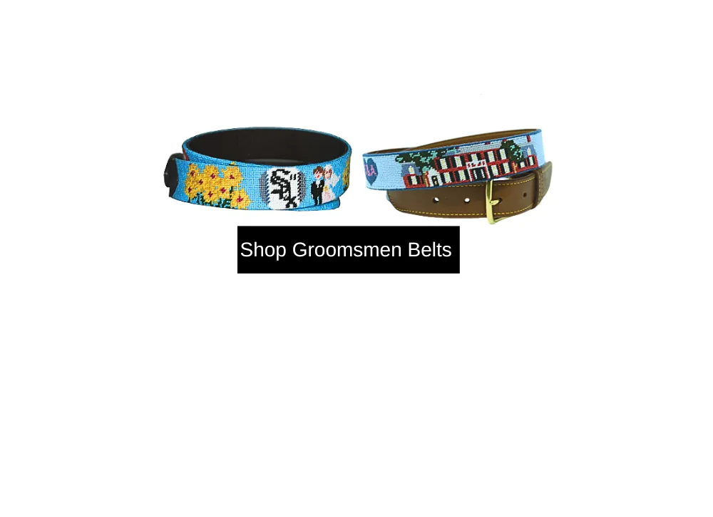 Wedding Custom Groomsmen Needlepoint Belts